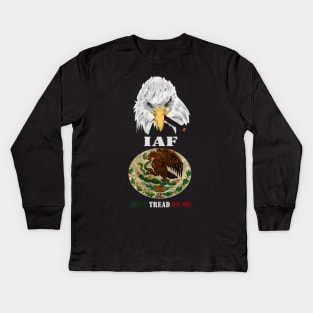 Don't tread on a Mexican with Smoking Eagle Maddogging Kids Long Sleeve T-Shirt